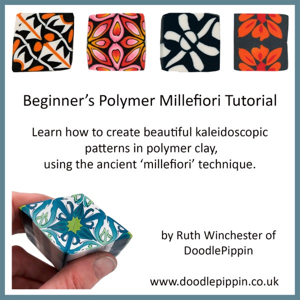 Polymer Millefiori Tutorial. Beginners' polymer clay tute. Learn the millefiori technique. Make your own beautiful, colourful clay patterns
