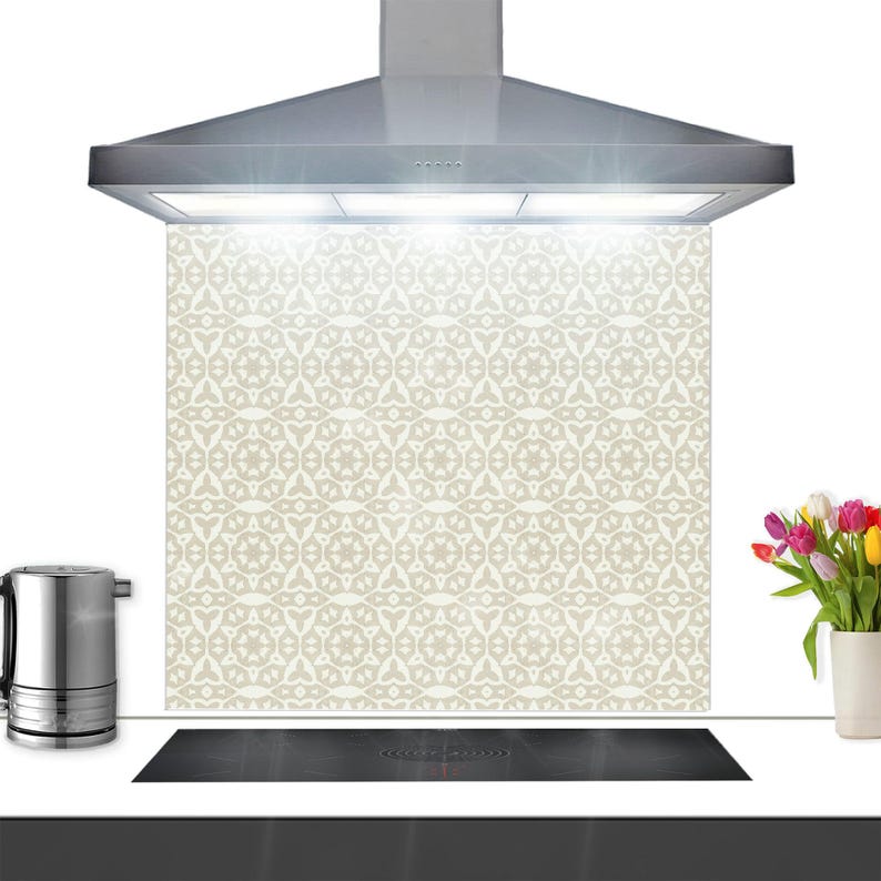 Stonework Pattern Kitchen Splashback - Limestone Glass Cooker Panel - Toughened Glass Wall Art - Gothic Tile Alternative - Bespoke Decor image 1