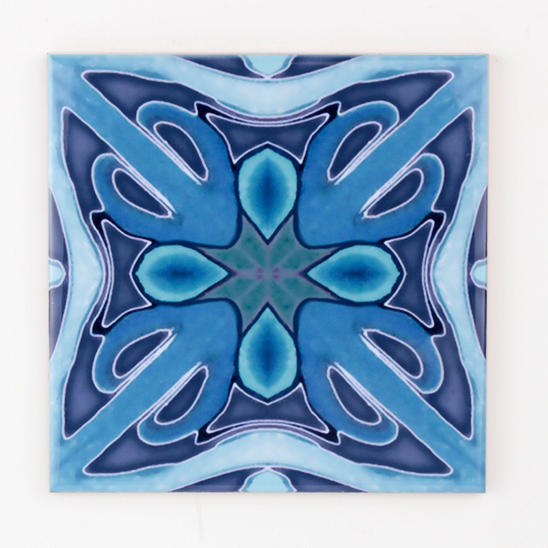 Rich Denim Blue Kitchen Tiles Moroccan Tiles Ceramic - Etsy