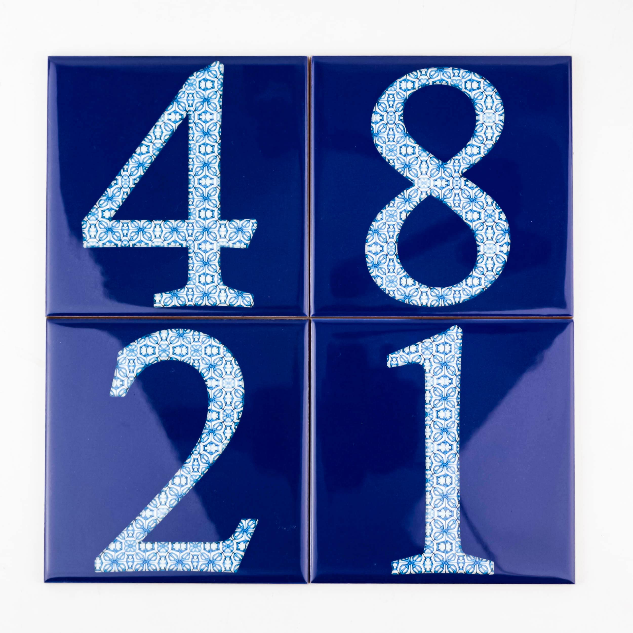 Large Ceramic Numbers, Personalised Wall, Scrabble Tile Art, Ceramic Tile Numerals, Navy blue decor, Remember a Date, Wedding Anniversary
