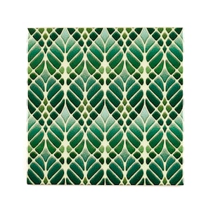 Art Nouveau Interwoven Trees Tiles, Sage Green Geometric, tiles for Aga splashback, feature wall tiles, 6 inch botanical design, grass green