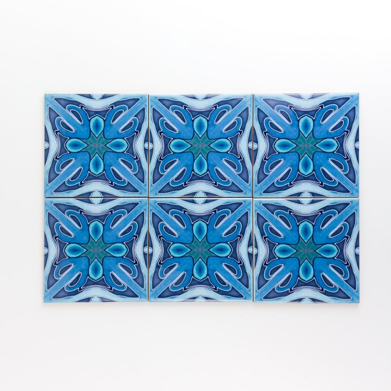 Rich Denim Blue Kitchen Tiles Moroccan Tiles Ceramic Etsy UK