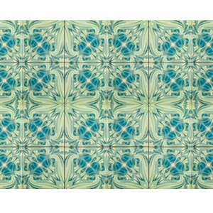 William Morris Vintage tiles, original design blue green tiles, tiles for Aga splashback, Arts and Crafts Decor, 6 inch botanical design image 8