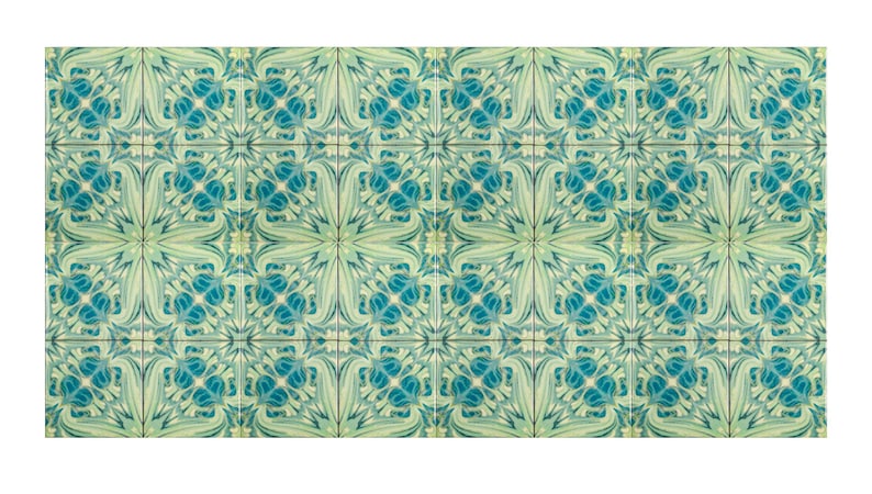 William Morris Vintage tiles, original design blue green tiles, tiles for Aga splashback, Arts and Crafts Decor, 6 inch botanical design image 8