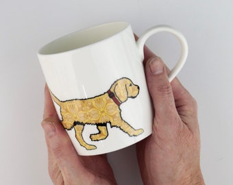 Large bone china Labradoodle/Labrador mug