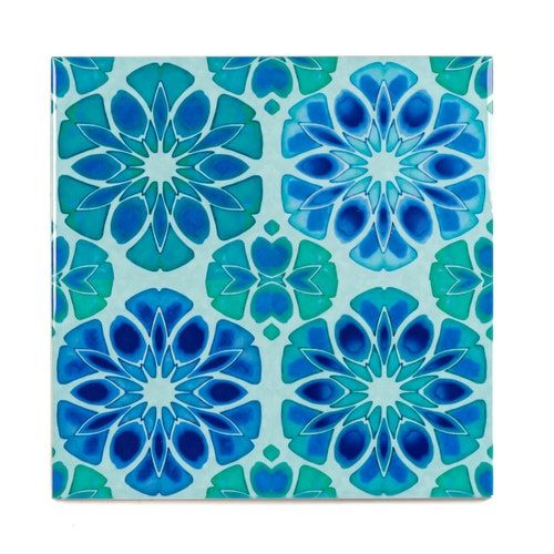 Blue Grey Flower Tiles Mix and Match Ceramic Ecclectic - Etsy