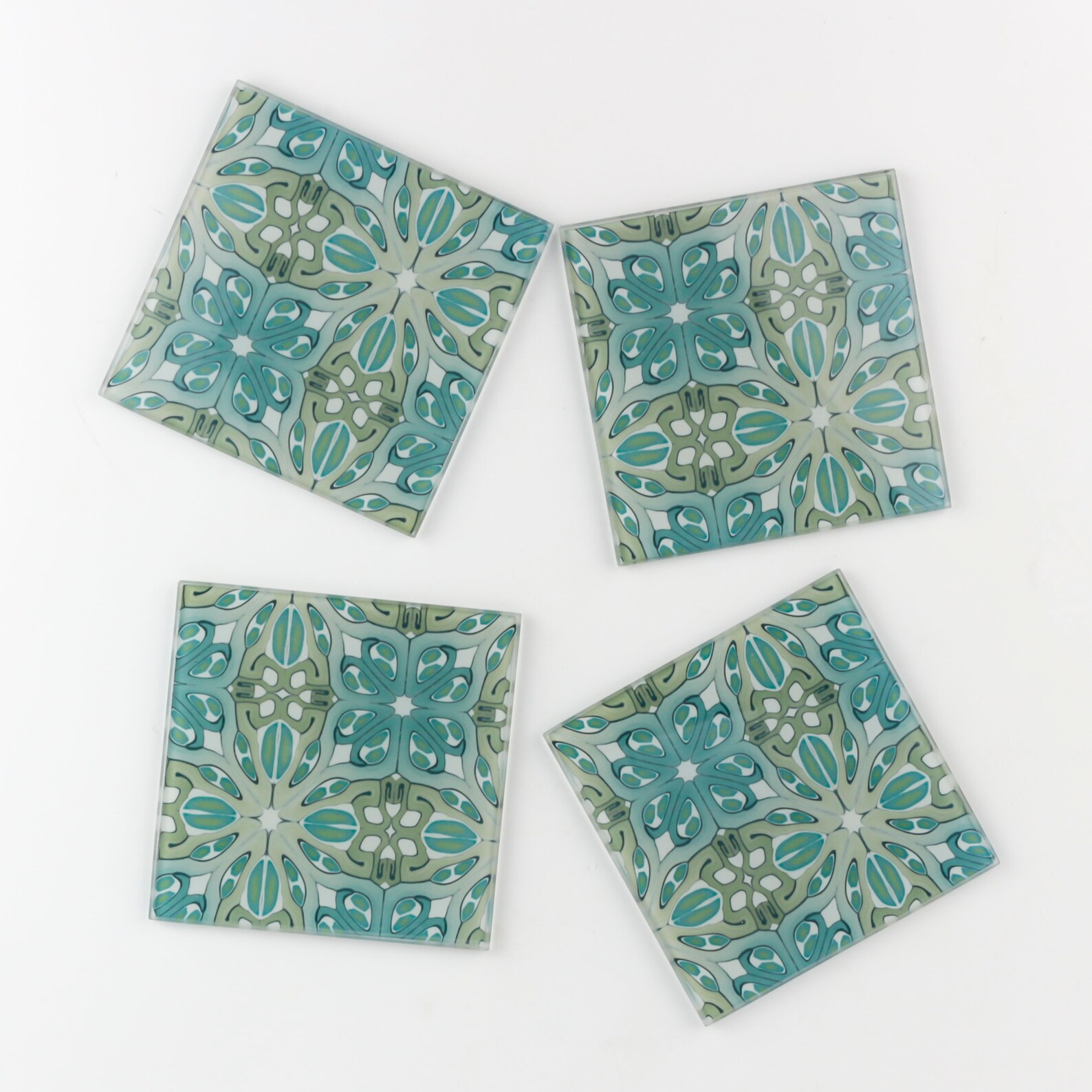 Art Deco Coaster Set Subtle Colour Gift Set Art Nouveau Etsy