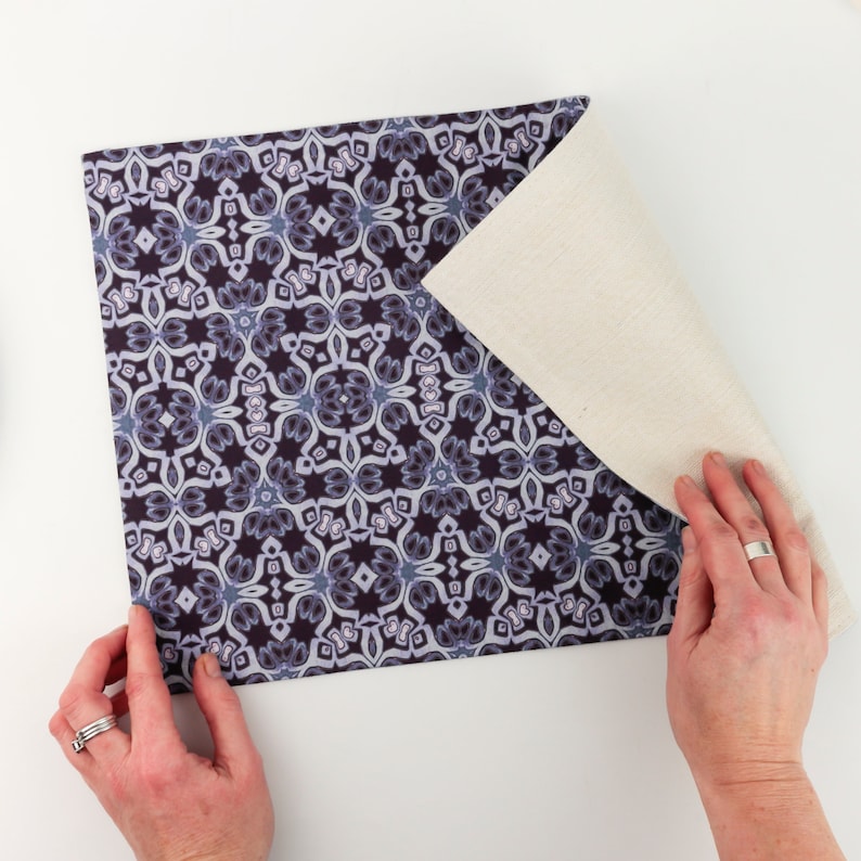 Elegant Purple Silver Place Mat Extra Large Fabric Placemat Etsy