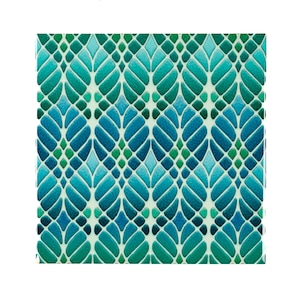 Art Nouveau Interwoven Trees Tiles, Blue Turquoise Geometric, tiles for Aga splashback, feature wall tiles, 6 inch botanical design teal