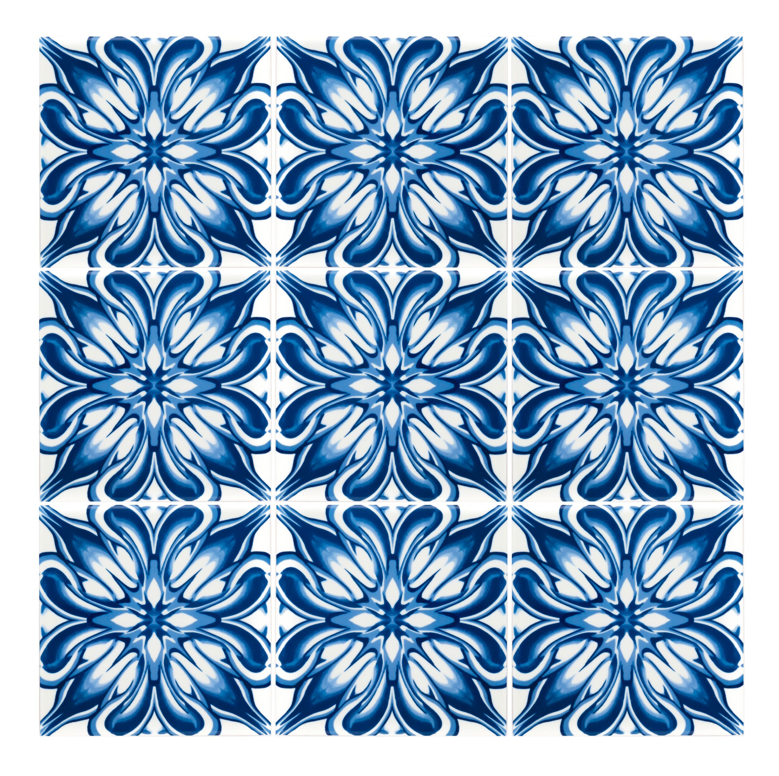 Victorian Edwardian Tile, Blue Flower Craftsman Tile, Decorative 6 Inch ...