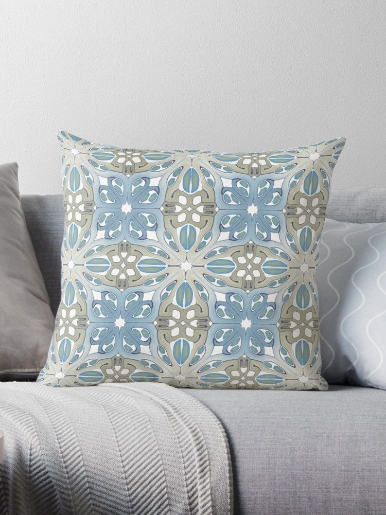 Green Blue Cushion 24 Inch Large Throw Pillow Cover Etsy