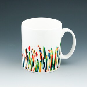 Large Bone China Mug, Gardener Mug, Modern Art Cup, Porcelain Coffee mug, Botanical mug, Meadow Mug, Designer Coffee Cup image 3