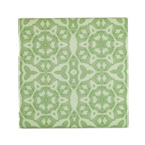 Soft Green &#39;Carved Stonework&#39; Tiles,  Green kitchen decor, Craftsman Tile, Fresh Moss Green, geometric pattern tile, Sage Green Vintage Tile