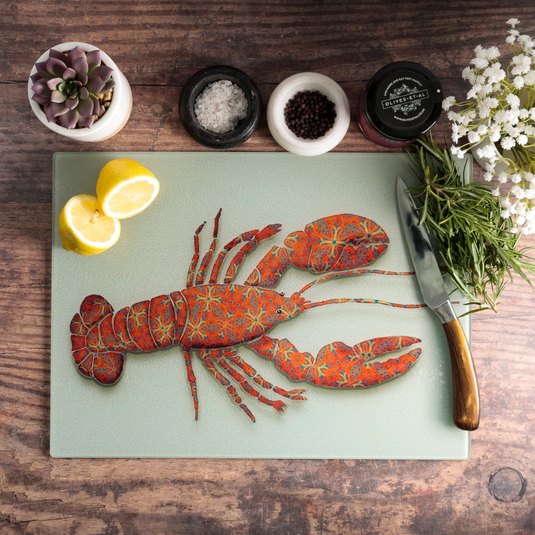 Lobster Chopping Board, Seaside House Gift, Seafood Gift, Heatproof Pan