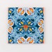 Orange and blue kitchen tiles, ethnic decor, Moroccan tiles, 10cm square tiles, rustic kitchen decor, maximalist decorative tile, Iznik tile 