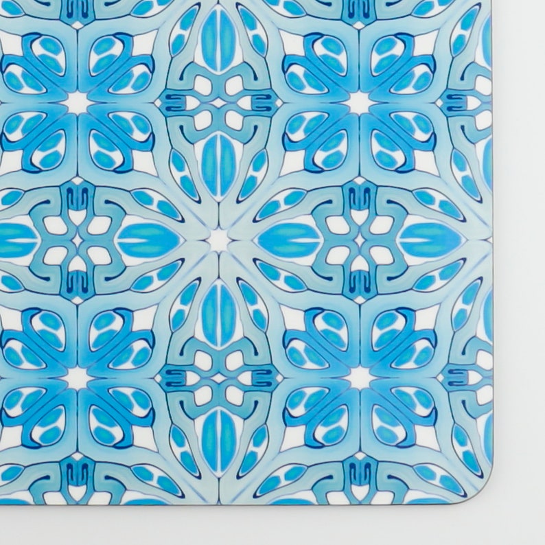 Art Deco Placemat Turquoise Table Mat Extra Large Wooden Etsy UK