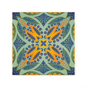 Soft Green Orange Tiles, Victorian Kitchen decor, Craftsman Tile, Fresh Moss Green, Craftsman Ceramic, Decorative Sage Green Vintage Tile