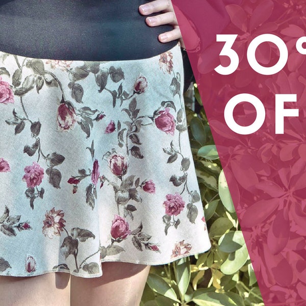 SALES, 30% OFF, Romantic skirt,miniskirt, pink flowers print, size M, short skirt, elastic waistband, mini skirt , flowers skirt