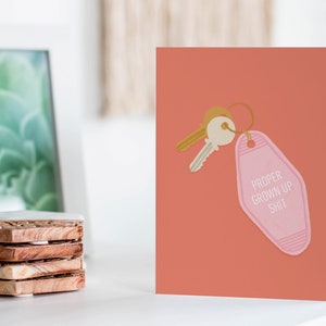 Drôle de nouvelle carte d’accueil | Bon | de merde adulte | de propriétaires de maisons neuves Nouvelle | d’appartement Appartement neuf | Porte-clés | Happy New Home | Première maison
