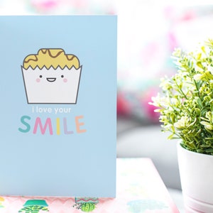 I Love Your Smile A6 Cute Cake Wenskaart | Kaart voor haar | Positieve kaart | Vriendenkaart | Vriendschapskaart | Smile Card | Happy Card