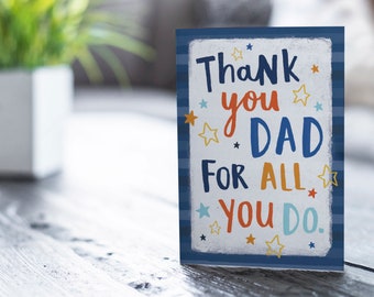 Thank You Dad For All You Do Father's Day A6 Greeting Card | Card For Dad | Dad Card