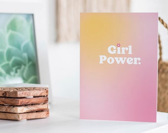 Tarjeta Girl Power A6 para ella / Tarjeta de cumpleaños de hermana / Tarjeta de cumpleaños de amiga / Spice Girls / Empoderamiento femenino / Feminista / Nueva tarjeta de niña