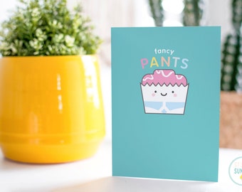 Fancy Pants A6 Cute Cake Greeting Card | Card For Her | Graduation Card | Exam Card | Cute Card | Kawaii Card