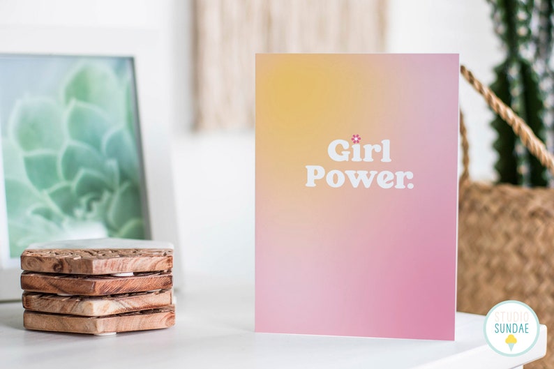 Girl Power A6 Card For Her Sister Birthday Card Friend Birthday Card Spice Girls Female Empowerment Feminist New Baby Girl Card image 1