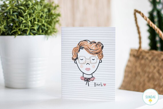 Barb Stranger Things Illustrated A6 Greeting Card | Stranger Things Birthday Card | TV Card | 80s Birthday Card | Birthday Card For Her