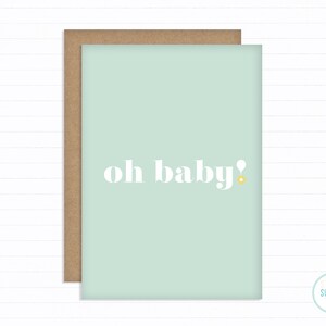 Oh Baby New Baby Card Baby Shower Card Pregnancy Card New Parents Card New Mum Card New Mom Card Maternity Leave Card image 2