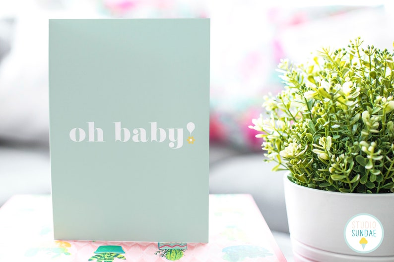 Oh Baby New Baby Card Baby Shower Card Pregnancy Card New Parents Card New Mum Card New Mom Card Maternity Leave Card image 1