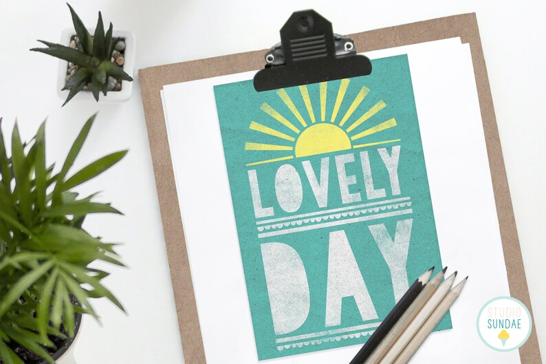 Lovely Day Illustrated Typography A6 Postcard Print Stationery Single Postcard Lovely Home Idea image 1