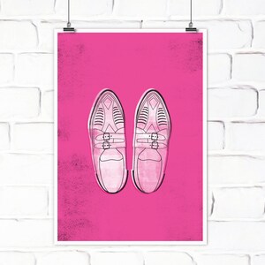 Pretty in Pink Duckie's Creepers Illustrated 1980s Movie Art Print Sizes A4/A5/5 x 7 image 2