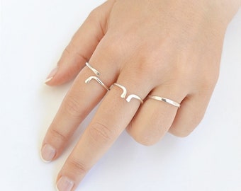 dunne ring, stapelring, kleine zilveren ring, minimalistische zilveren ring, rustieke zilveren ring, sterling zilveren ring