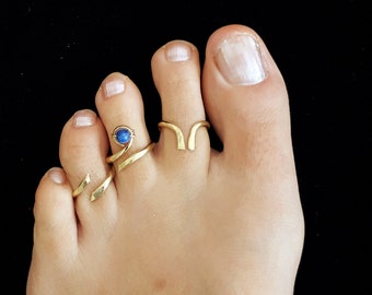 anello per i piedi, anello per i piedi, anello d'oro, anello d'argento, anelli per le dita dei piedi, anelli per le dita dei piedi, confezione da tre anelli per i piedi.