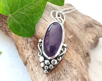 Pendentif en argent allemand avec améthyste, gemstone purple