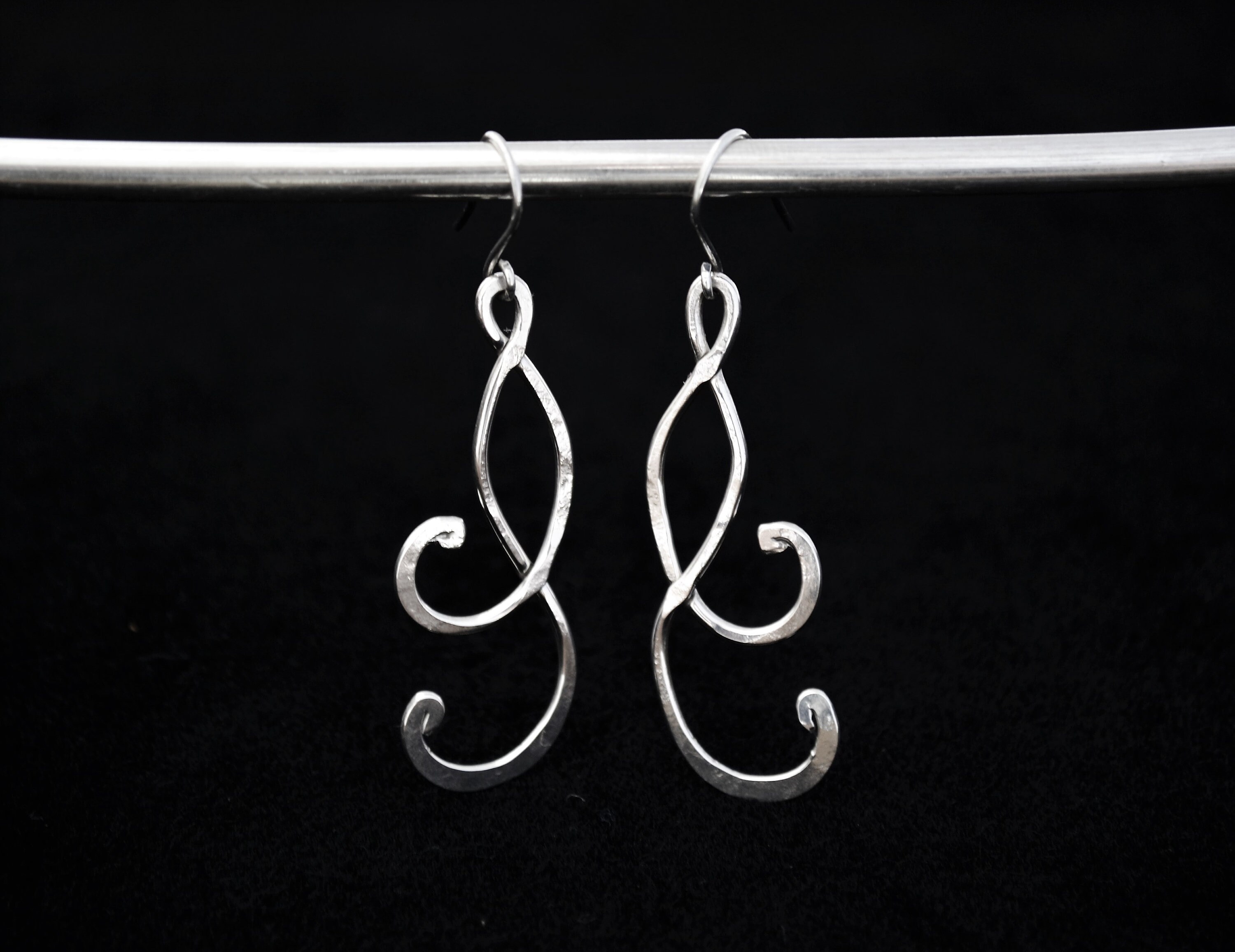 MATERIA 925 Sterling Silver Cross Earrings For Women – Long Hanging Drop, Nickel-Free (Made In Germany)
