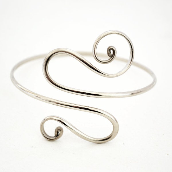 arm bracelet. silver armlet. silver arm bracelet. Silver Arm Band. Upper Arm Bangle. Arm Cuff, Upper Arm Cuff