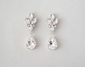 Bridal Earrings - Wedding Earrings, Teardrop Earrings, Crystal Earrings, Dangle Earrings, Wedding Jewelry - MAHLEA