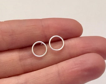 Geometric Stud Sterling Silver Earrings Circle Earrings  Round Silver Studs Minimal Earrings Everyday Earrings Plain Silver Earrings Ladies