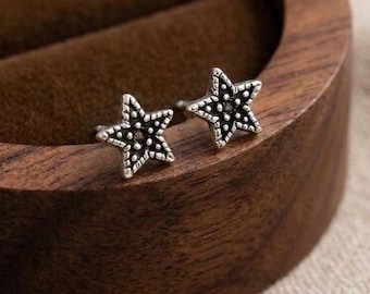 Sterling Silver Star and Moon Stud Earrings: Celestial jewellery