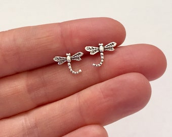 Dragonfly Sterling Silver Earrings Dragonfly Studs Silver Earrings GIft for Her Stud Earrings Animal Jewelry Silver Stud Earrings Teacher