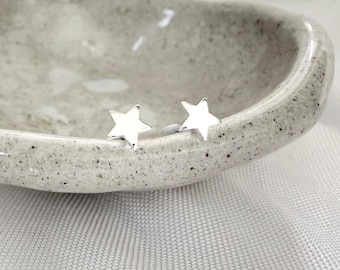 Small Star Sterling Silver Stud Earrings: Tiny Celestial Studs