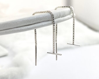 Sterling Silver Threader Earrings I Minimalist Earrings for Women