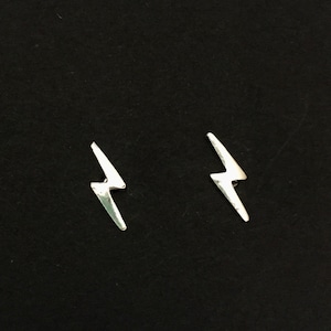 Lightning Bolt Sterling Silver Stud Earrings 80s Punk Earrings Minimalist Student Gift Mom Retro Jewelry Funky Party Studs Free Shipping