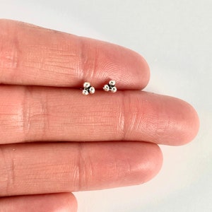 Tiny Sterling Silver Dot Stud Earrings, Minimalist 3mm Geometric Silver Studs, Dainty Earrings for Kids, Bridesmaid Gifts, Everyday Jewelry