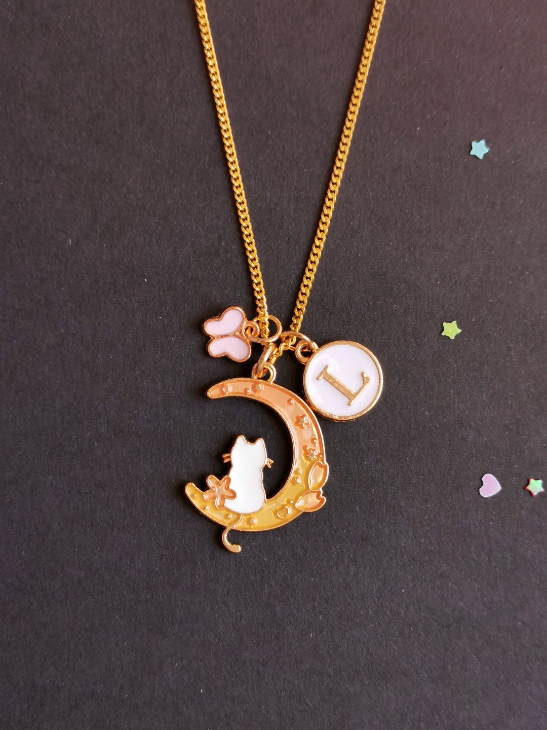 Moon Cat Necklace Sailor Moon Cat Necklace Personalised Etsy