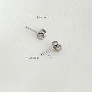 Threadless 20g Lobe Earring Backs • Titanium •  Lobe Piercing - 20g Post