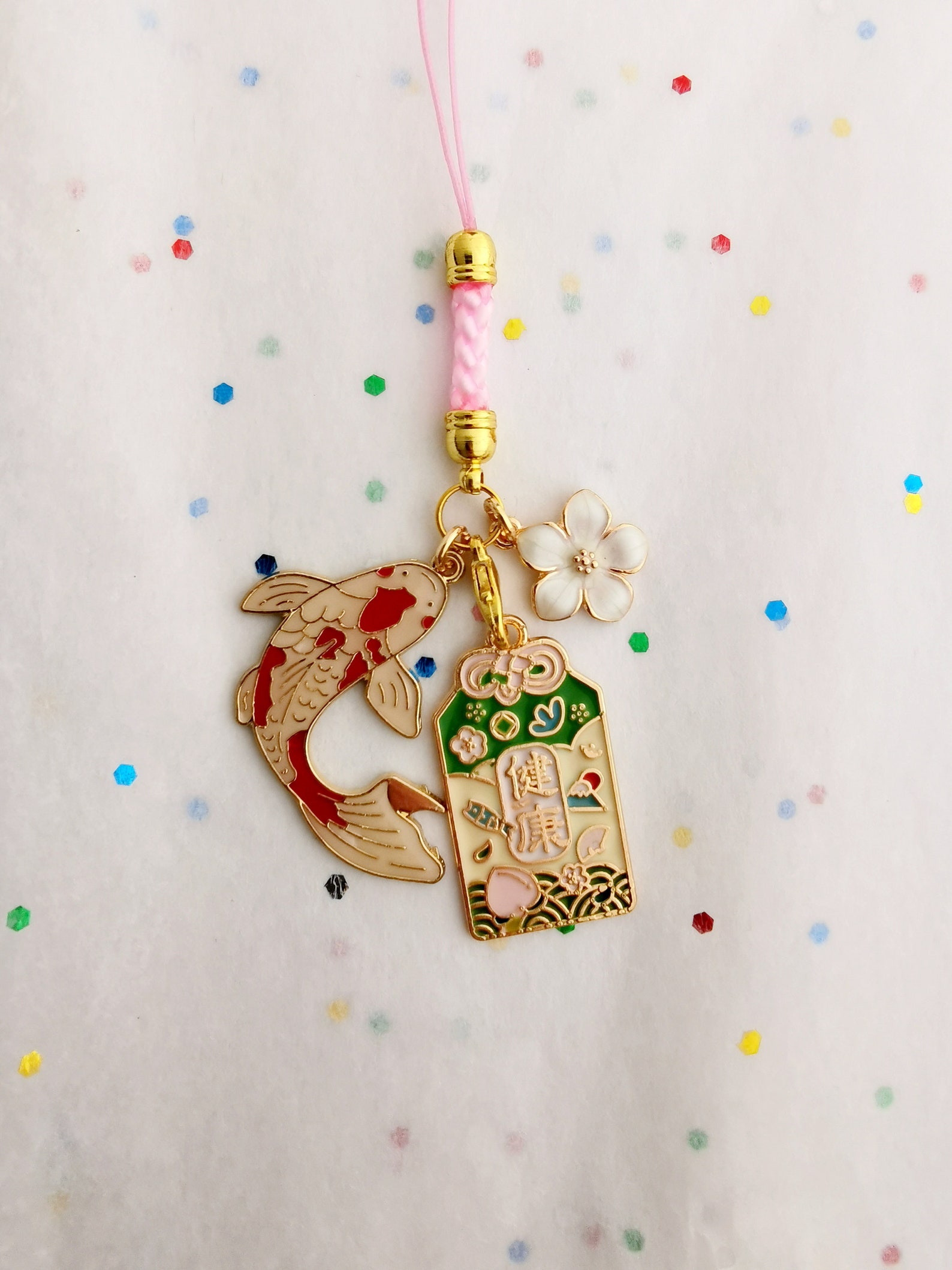 Japanese Omamori Keychain Sakura Keychain Etsy