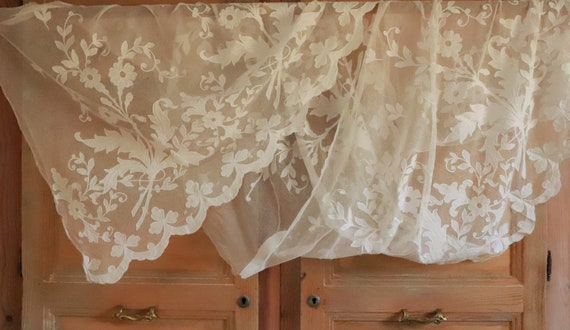 Antique French Hand Crafted Cornely Tambour Lace Large Panel Etsy